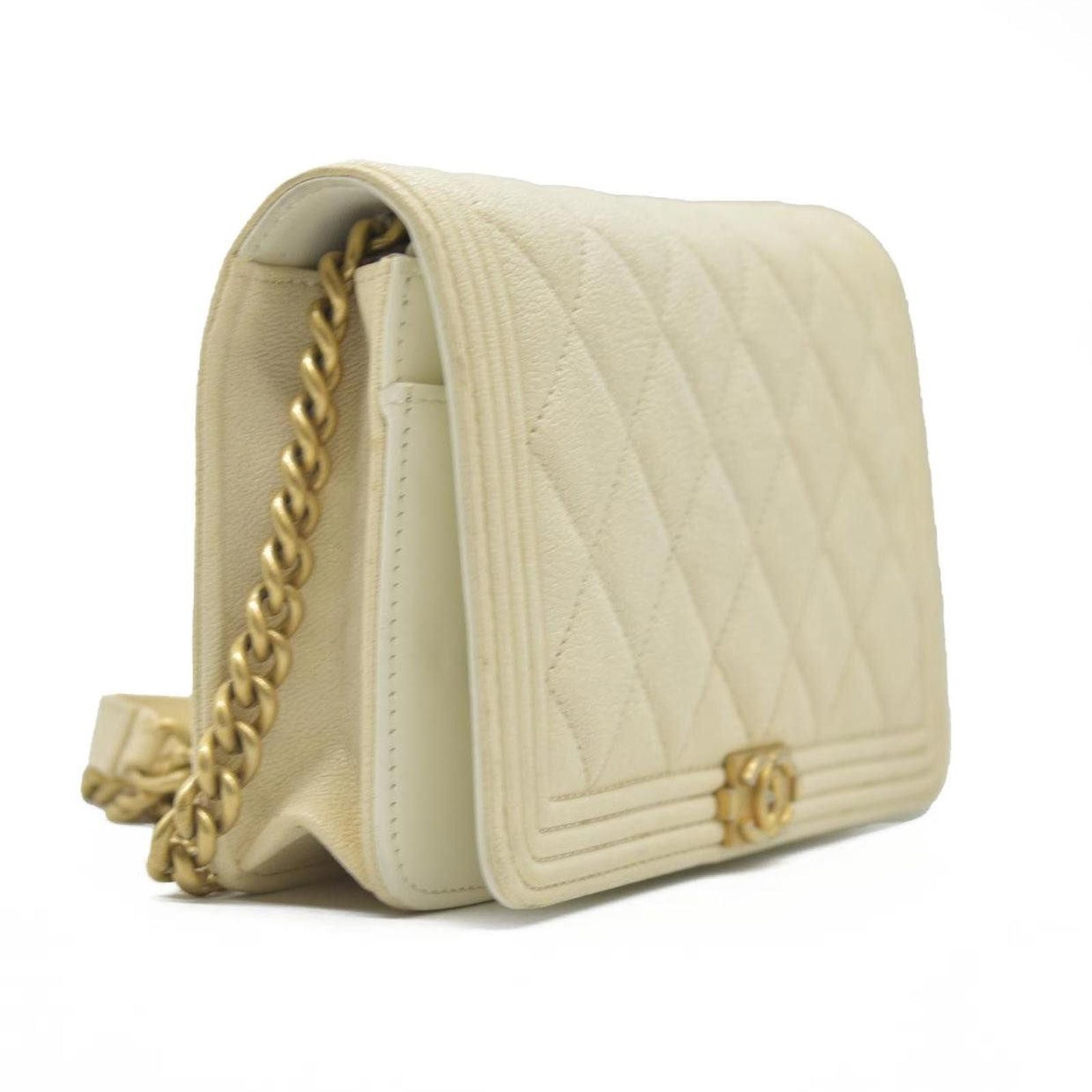 Chanel $3425 Chanel Caviar Quilted Boy Wallet On Chain WOC White Size ONE SIZE - 9 Thumbnail