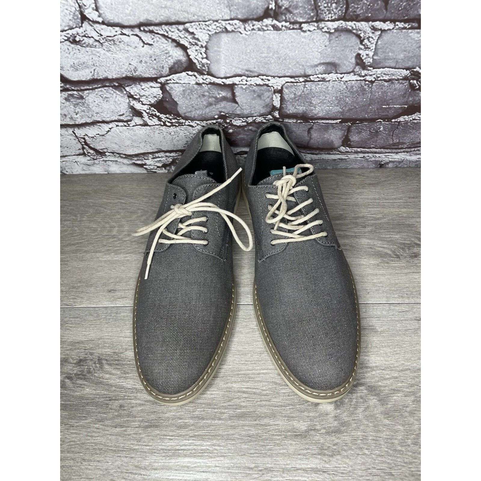 Public Opinion Public Opinion Gray Derby Oxfords Textured Fabric Casual Lac Size US 9.5 / EU 42-43 - 18 Thumbnail