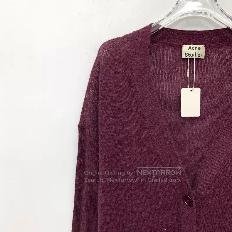Other Acne Studios Burgundy alpaca wool V-neck single-breasted l Size XS / US 0-2 / IT 36-38 - 3 Thumbnail