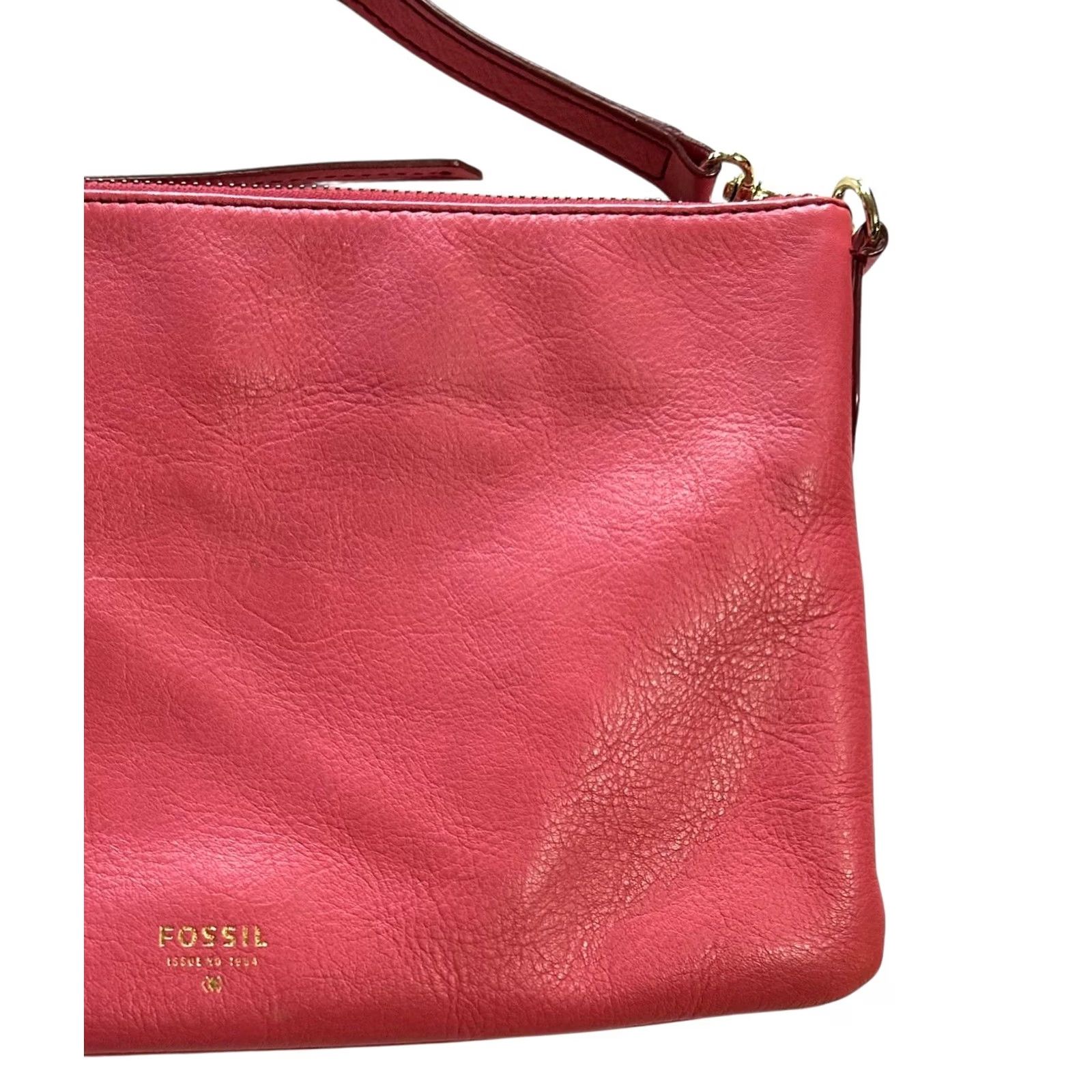 Fossil Fossil Sydney Crossbody Purse Pink Leather Shoulder Handbag Womens Top Zip Pebbled Leather Size S / US 4 / IT 40 - 3 Thumbnail