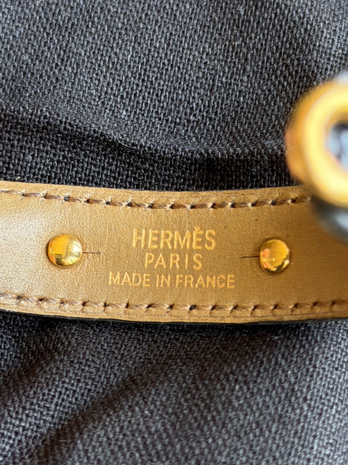 Hermes Hermes black leather and gold sailor link cuff Size ONE SIZE - 2 Thumbnail