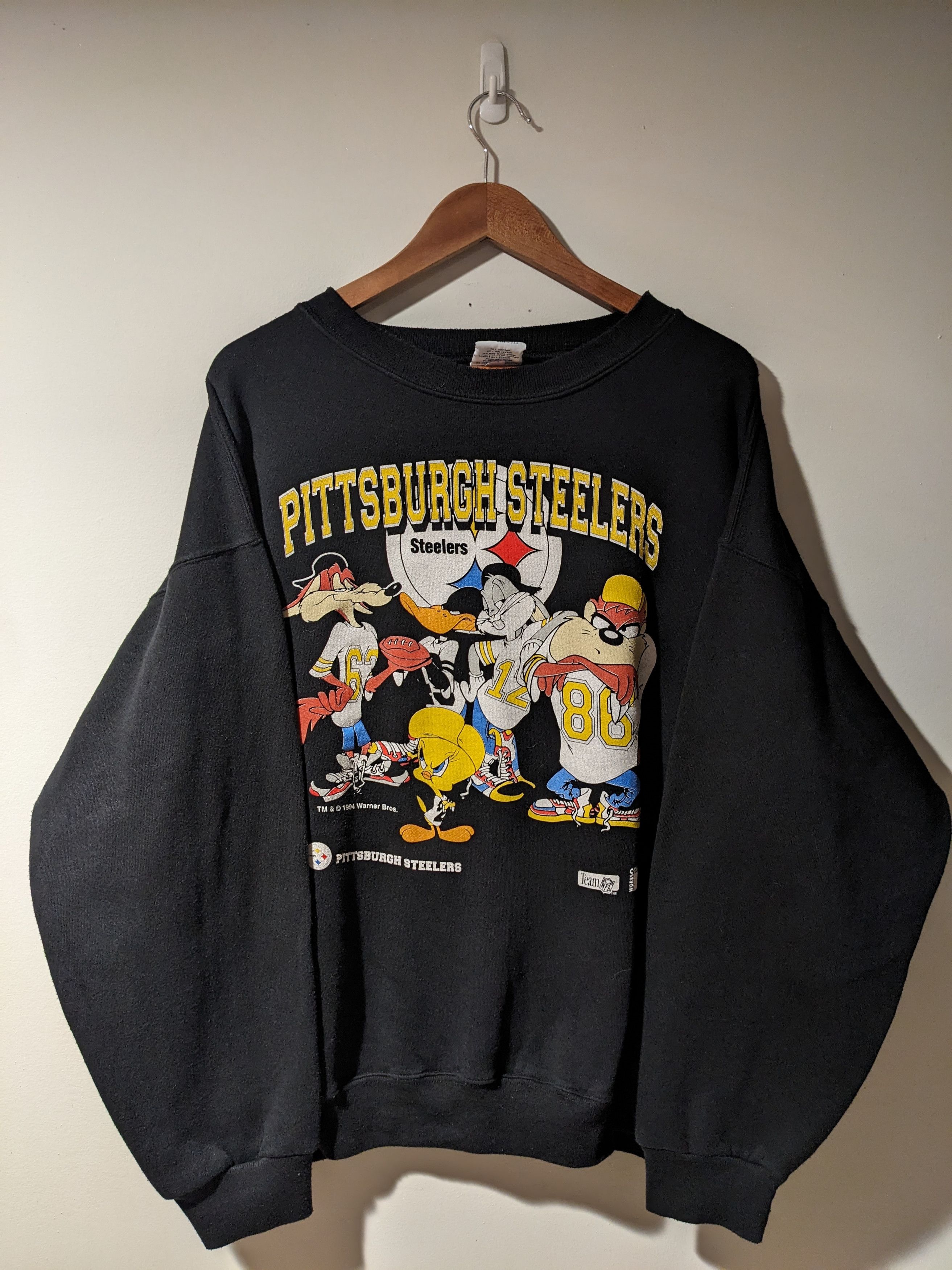 NFL Vintage 1994 Pittsburgh Steelers Looney Tunes NFL Sweatshirt Size US XXL / EU 58 / 5 - 1 Thumbnail