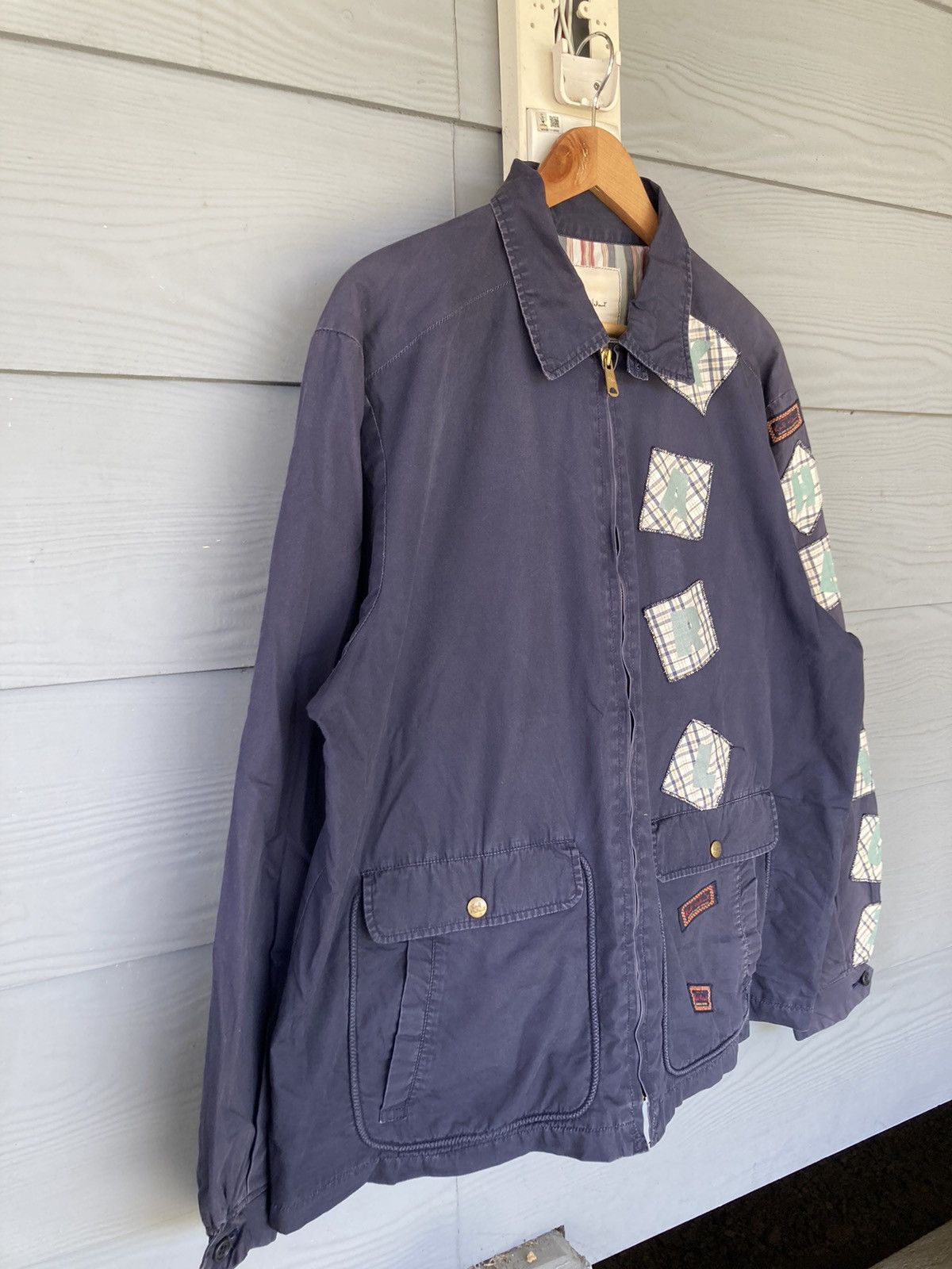 Karl Helmut Vintage Karl Helmut: Blue Retro Patchwork Workwear Big Logo Size US XXL / EU 58 / 5 - 4 Thumbnail