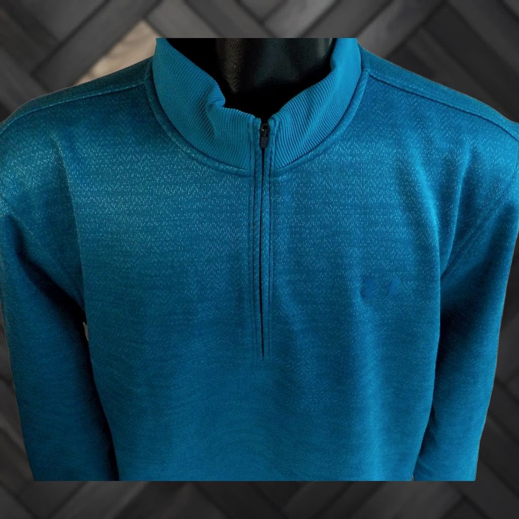 Under Armour Under Armour Coldgear Loose 1/4 Zip Pullover Sweatshirt Teal XL Mens Size US XL / EU 56 / 4 - 1 Thumbnail