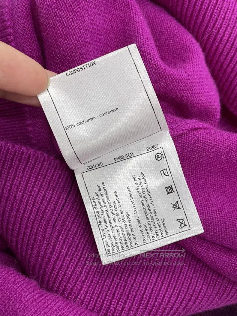Chanel Chanel Purple colour block double C gold buckle cashmere k Size XXS / US 00 / IT 34 - 6 Thumbnail