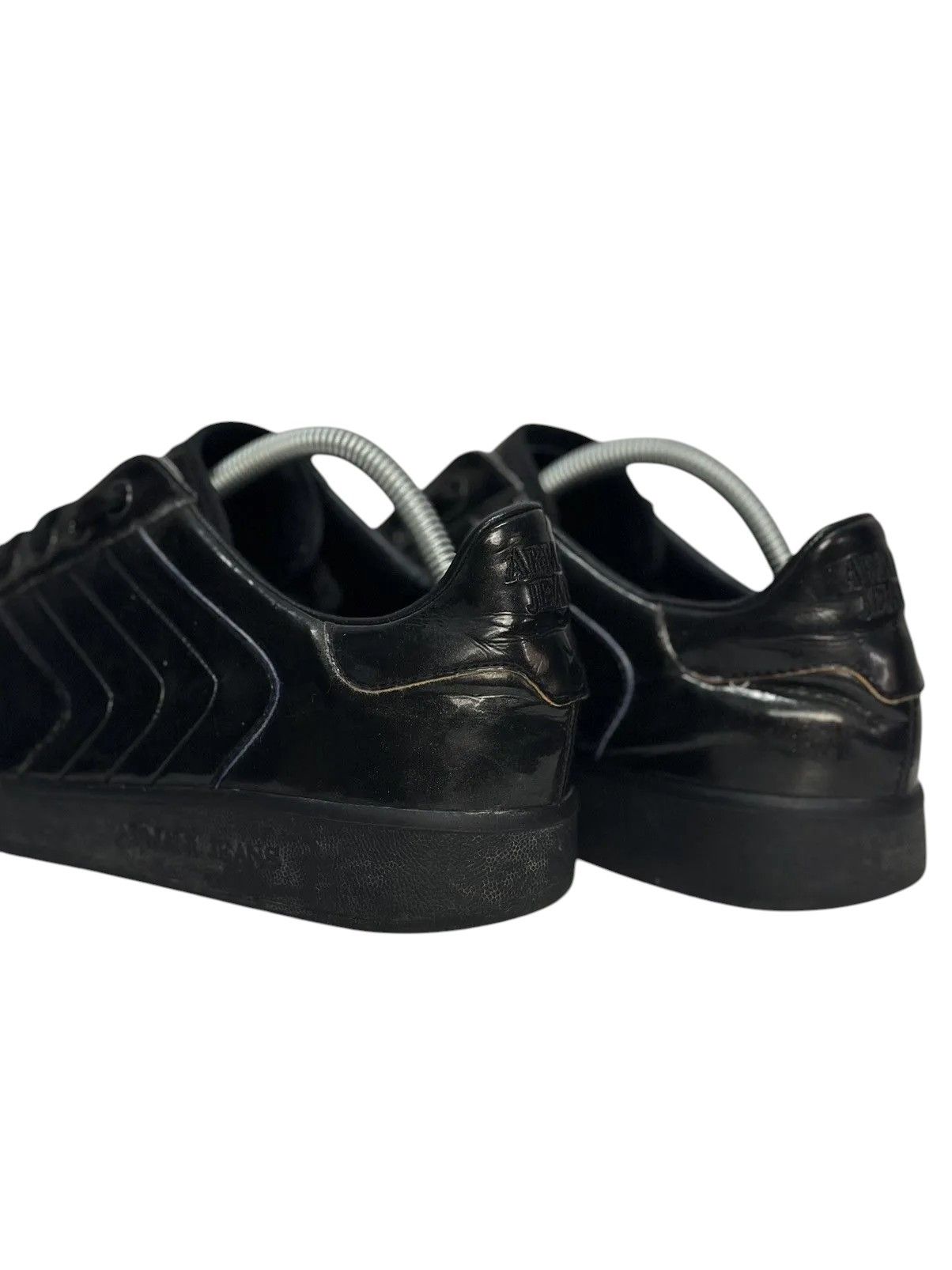 Armani Vintage Armani Black Leather Sneakers Low Top 42.5 Size US 9 / EU 42 - 8 Thumbnail