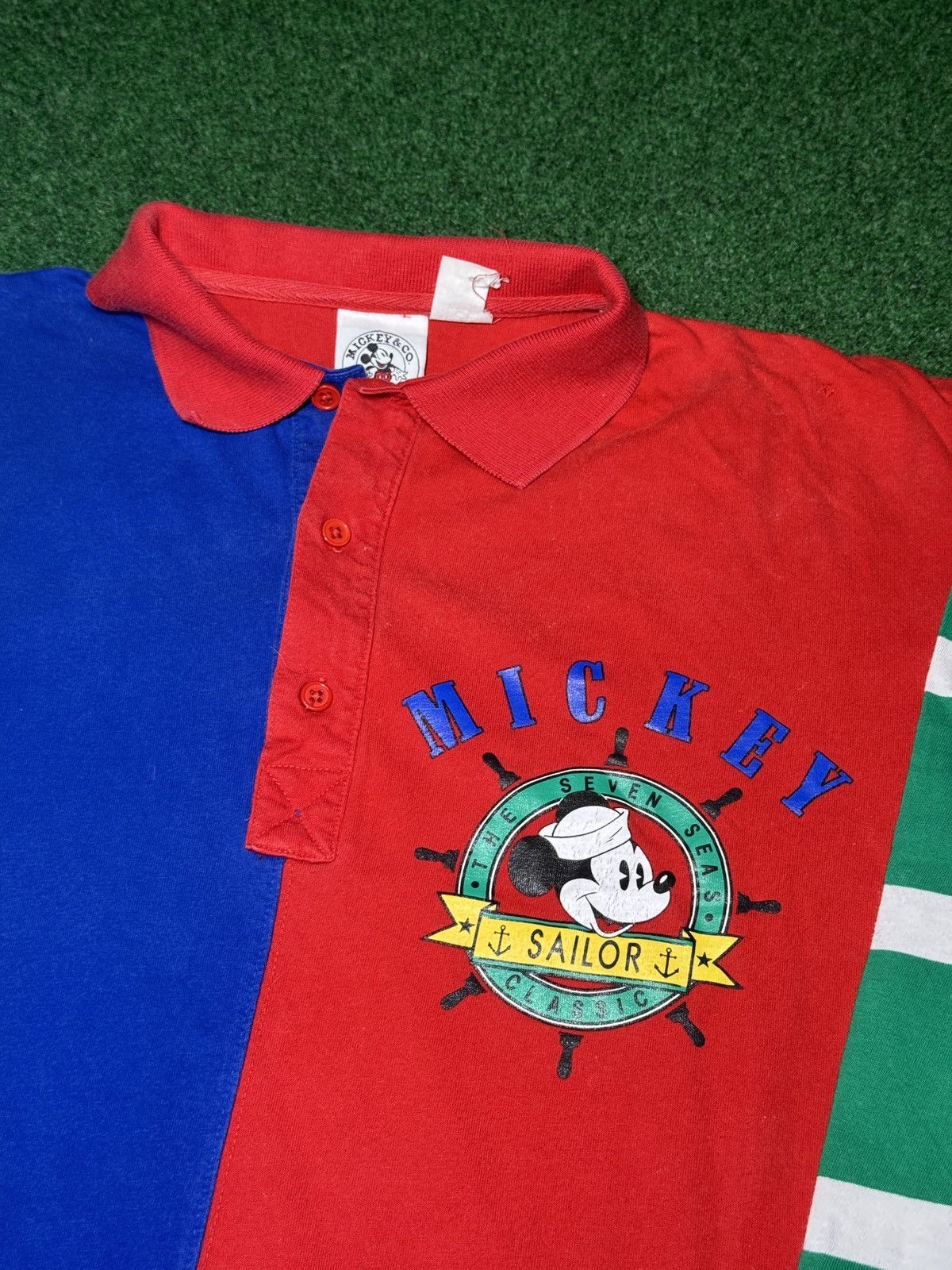 Mickey & Co. Vintage 90s Disney Mickey Mouse Long Sleeve Rugby Polo Shirt Size US L / EU 52-54 / 3 - 2 Thumbnail