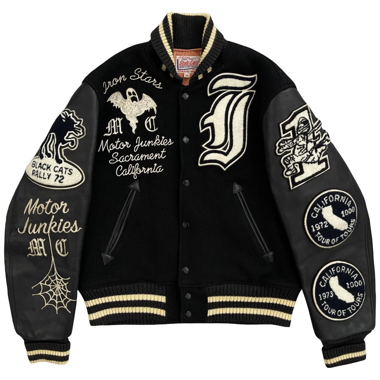image of Whitesville Varsity Jacket in Black, Men's (Size Medium)