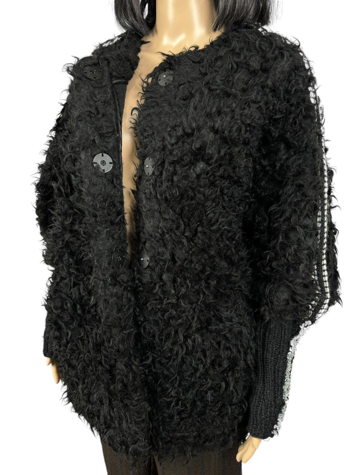 Designer Maria Grazia Severi Faux Fur Coat Sequin Decorated size 42 Size M / US 6-8 / IT 42-44 - 17 Thumbnail