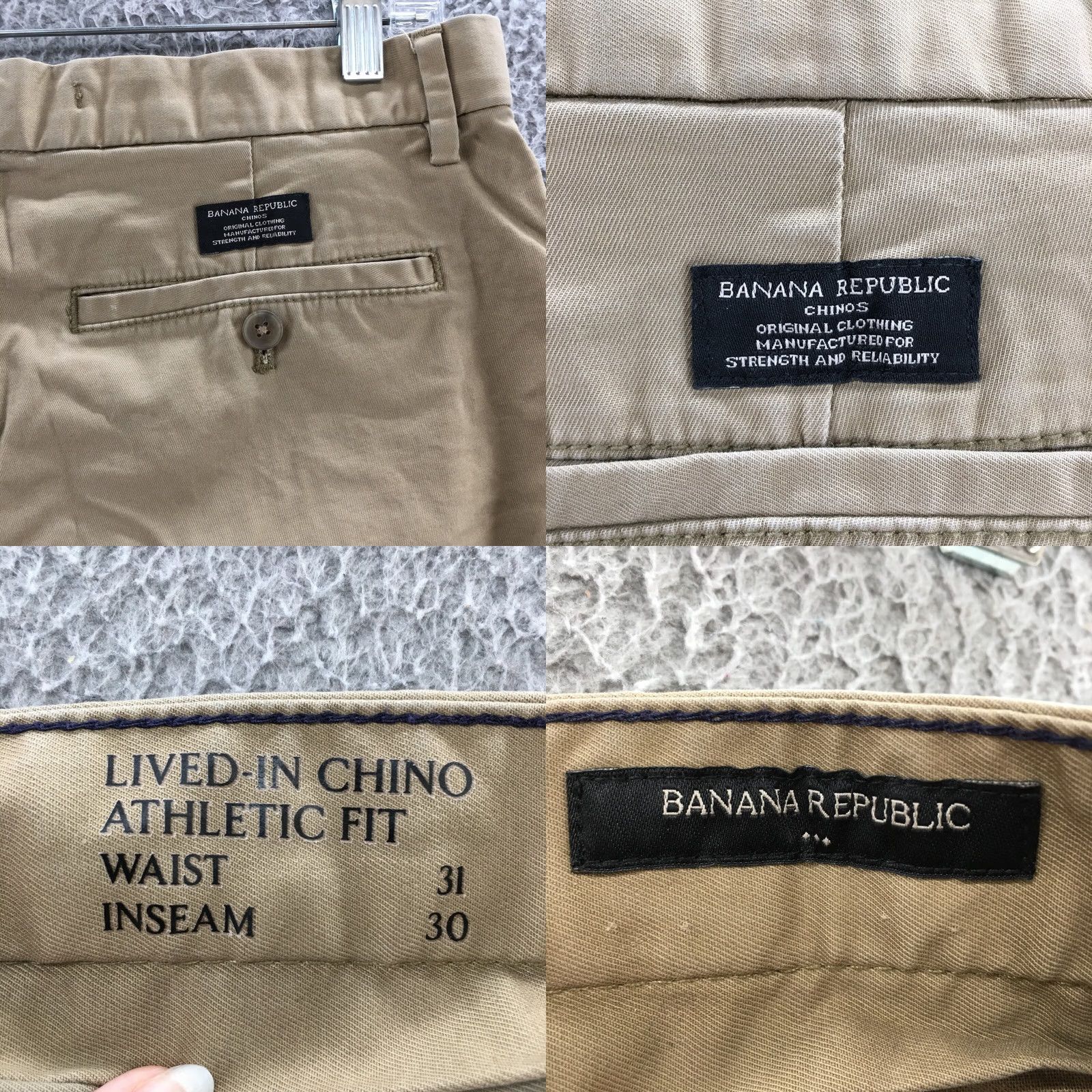 Banana Republic Banana Republic Athletic Fit Chino Pants Mens 31x30 Brown Casual Size US 31 - 9 Thumbnail