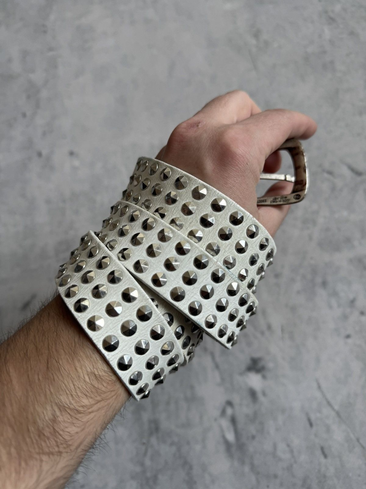 Vintage 00s Avant Garde stones Y2K Japanese style unisex leater belt Size ONE SIZE - 2 Thumbnail