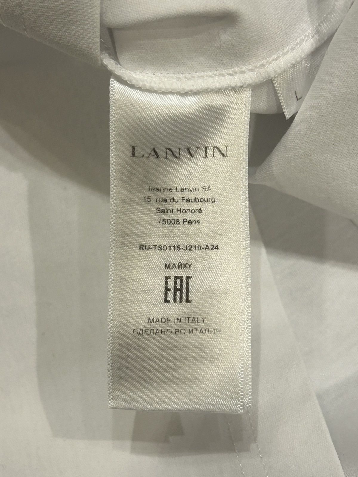 Lanvin Lanvin Embroidered Tee - White Size US L / EU 52-54 / 3 - 5 Thumbnail