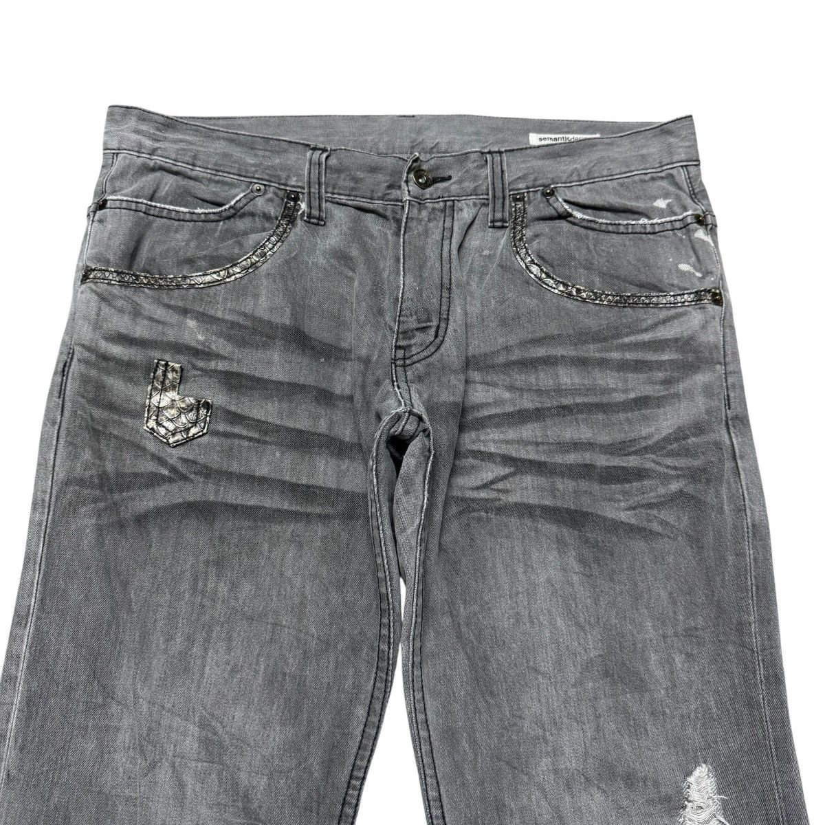 semanticdesign Vintage Semantic Design Snake Skin Denim Flare Jeans Size US 35 - 3 Thumbnail