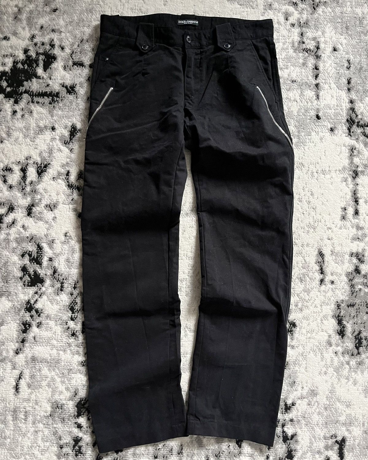 image of Archival Clothing x Dolce Gabbana Aw2003 Dolce & Gabbana Anatomic Zip Pants in Black (Size 34)