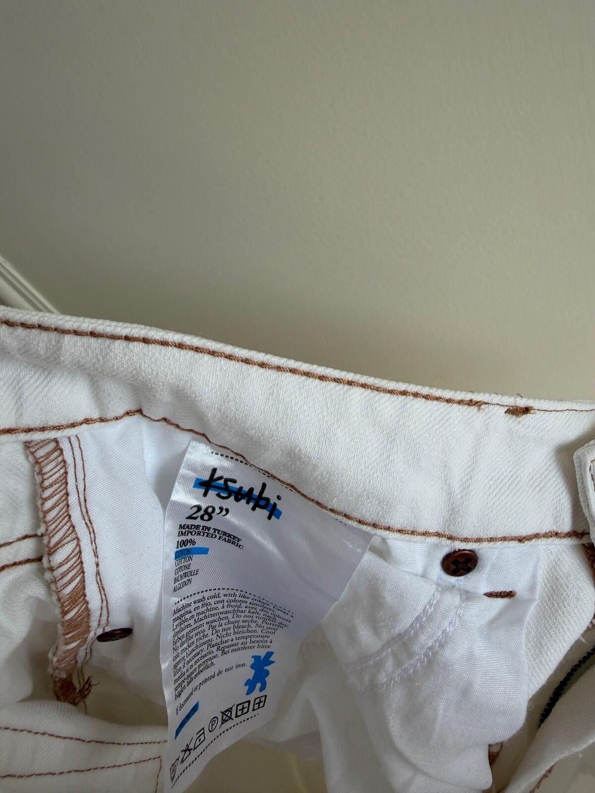 Ksubi new ksubi womens denim jeans nine o sugar rush white 28 10 Size 28" / US 6 / IT 42 - 8 Thumbnail