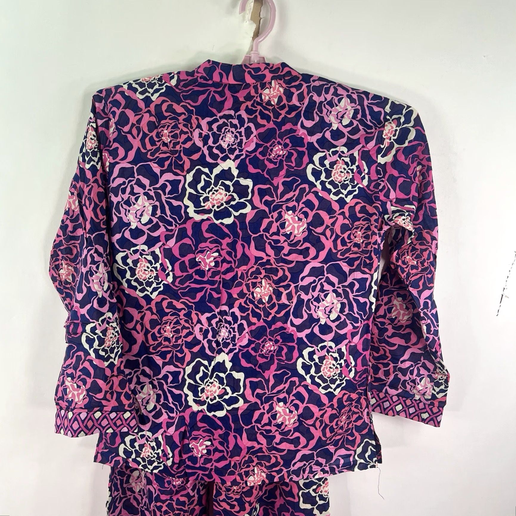 Vintage Vera Bradley Floral Pajama Set Women’s Size S Pink Long Sleeve Cami Sleepwear Size ONE SIZE - 7 Thumbnail