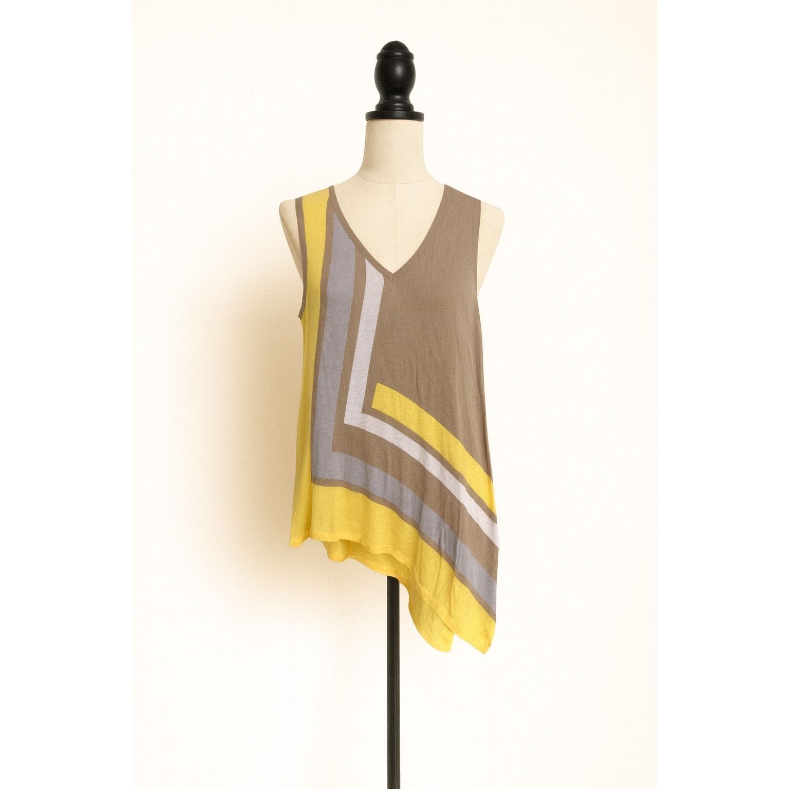 Other Cupio Asymmetrical Sleeveless Knit Top Colorblock Tunic Styl Size S / US 4 / IT 40 - 1 Thumbnail