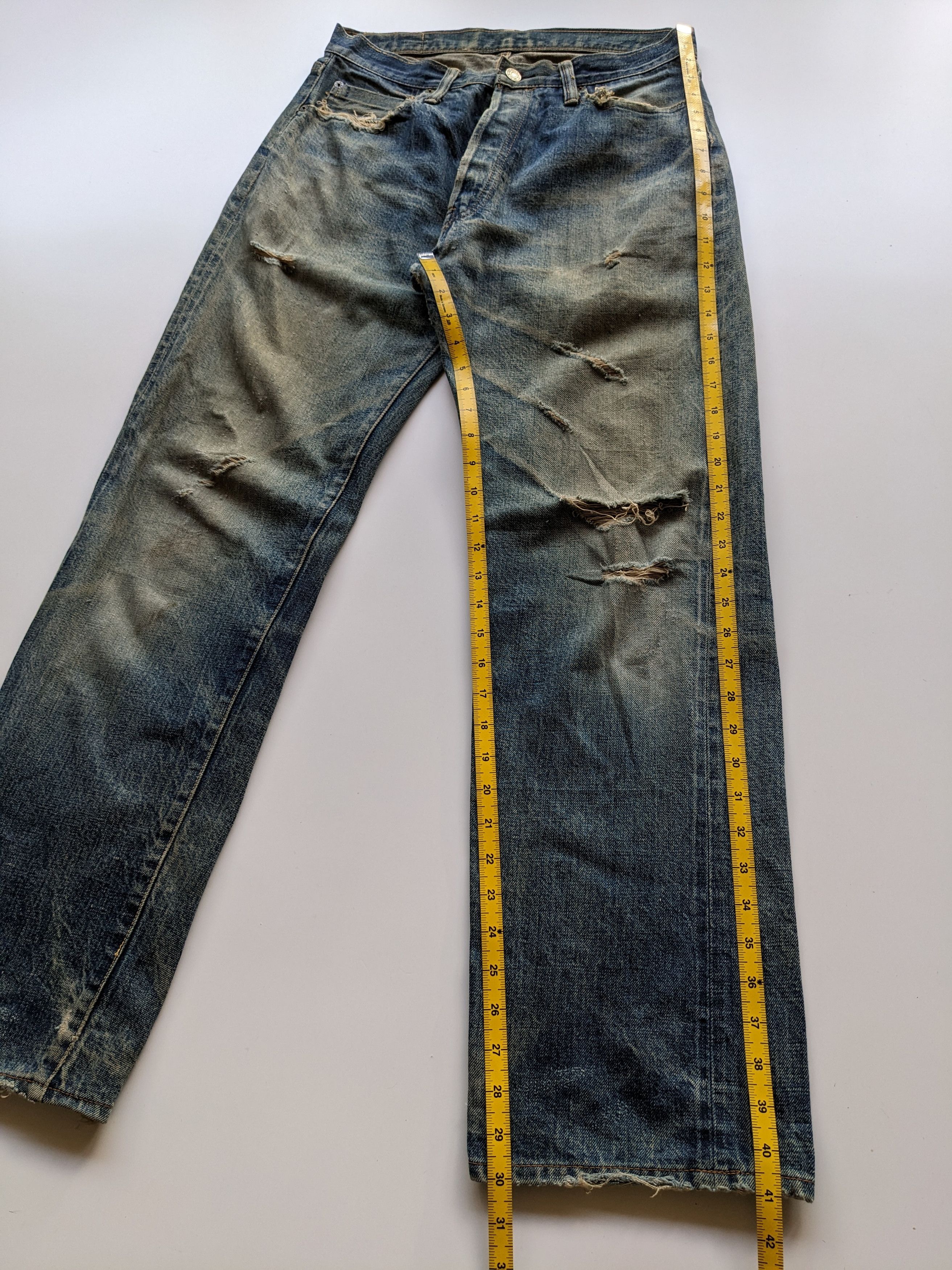 Japanese Brand Go West mudwash distressed selvedge jeans Size US 30 / EU 46 - 12 Thumbnail