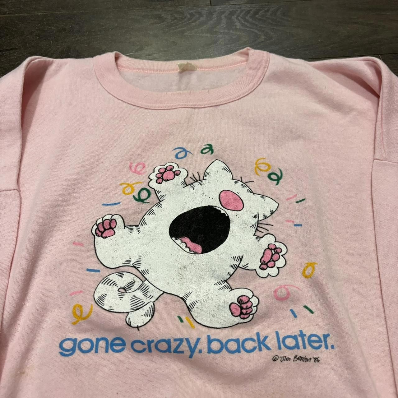 Designer Vintage Gone Crazy Back Later Jim Benton Crewneck Sweatshirt Size US M / EU 48-50 / 2 - 1 Thumbnail