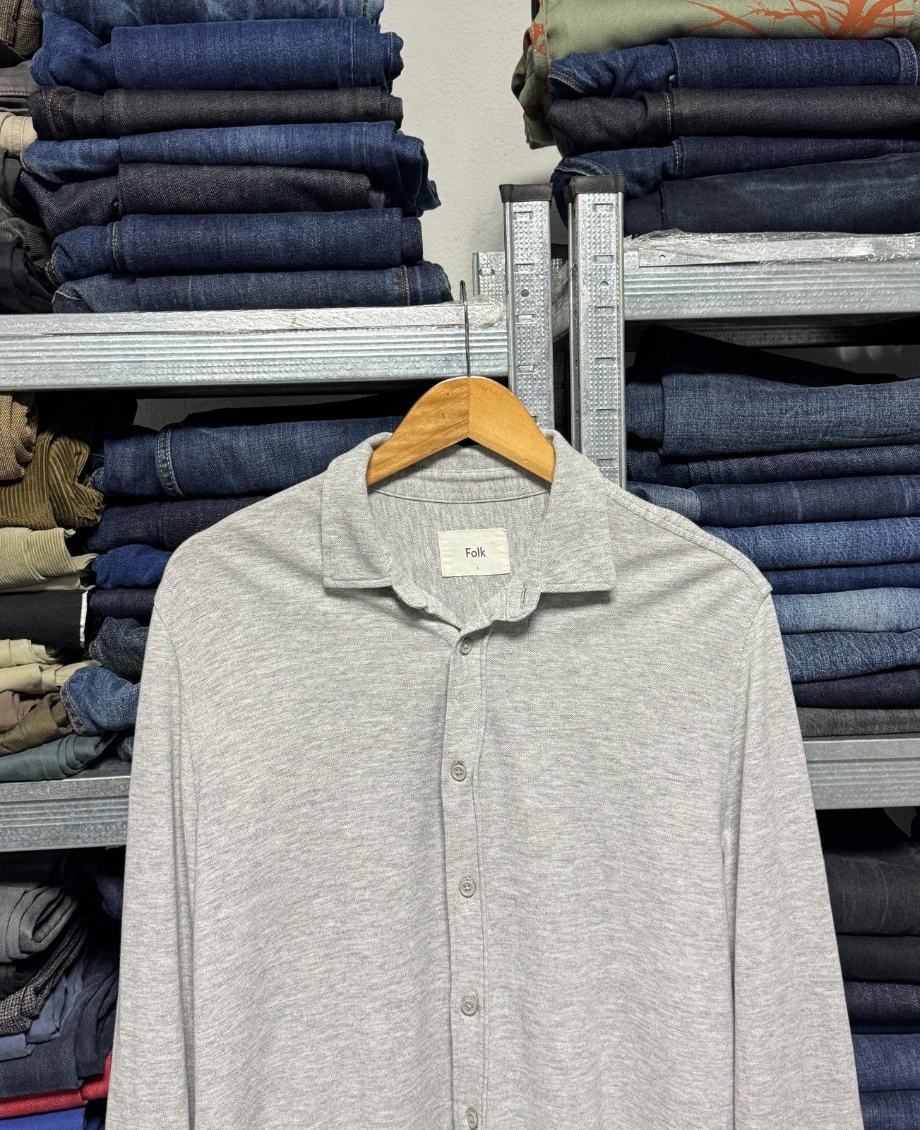 Folk FOLK Button Ups Gray Shirt Size 4 Size US L / EU 52-54 / 3 - 2 Thumbnail