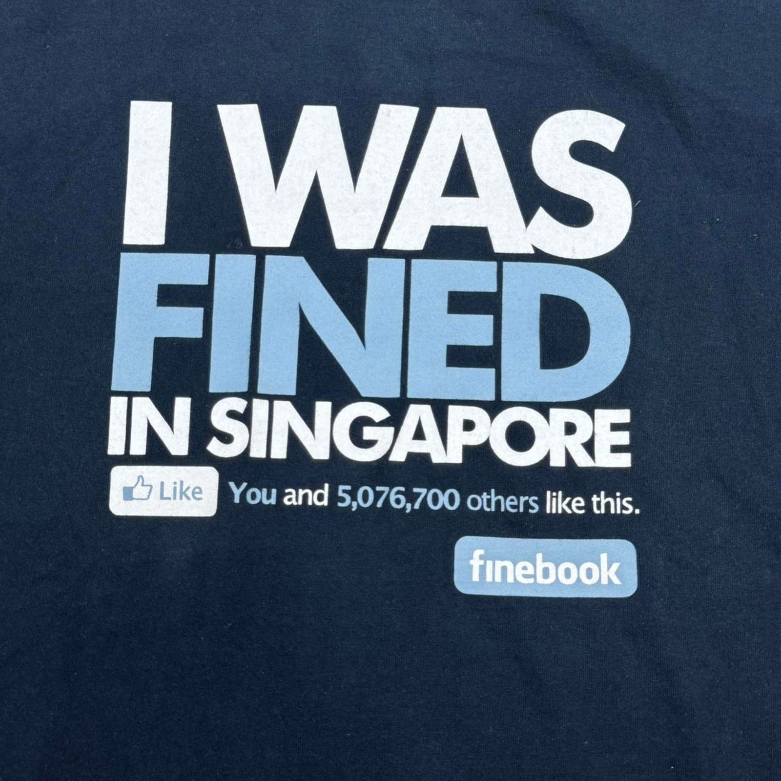 Fruit Of The Loom × Japanese Brand × Vintage VINTAGE Y2K I WAS FINED IN SINGAPORE FACEBOOK PARODY TEE: Size US L / EU 52-54 / 3 - 3 Thumbnail