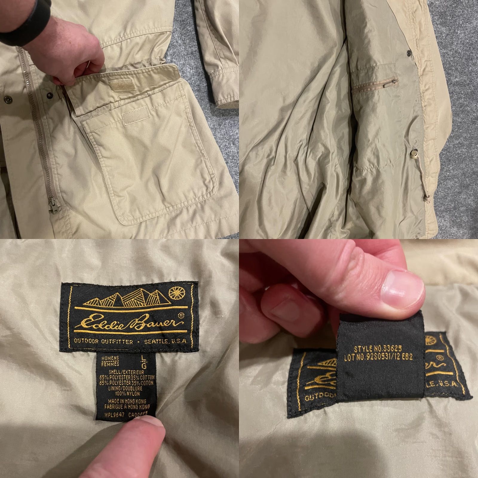 Eddie Bauer VINTAGE Eddie Bauer Jacket Women L Mountain Parka Beige Utility Mid-Length 39835 Spring Fall Casual Travel Size L / US 10 / IT 46 - 8 Thumbnail