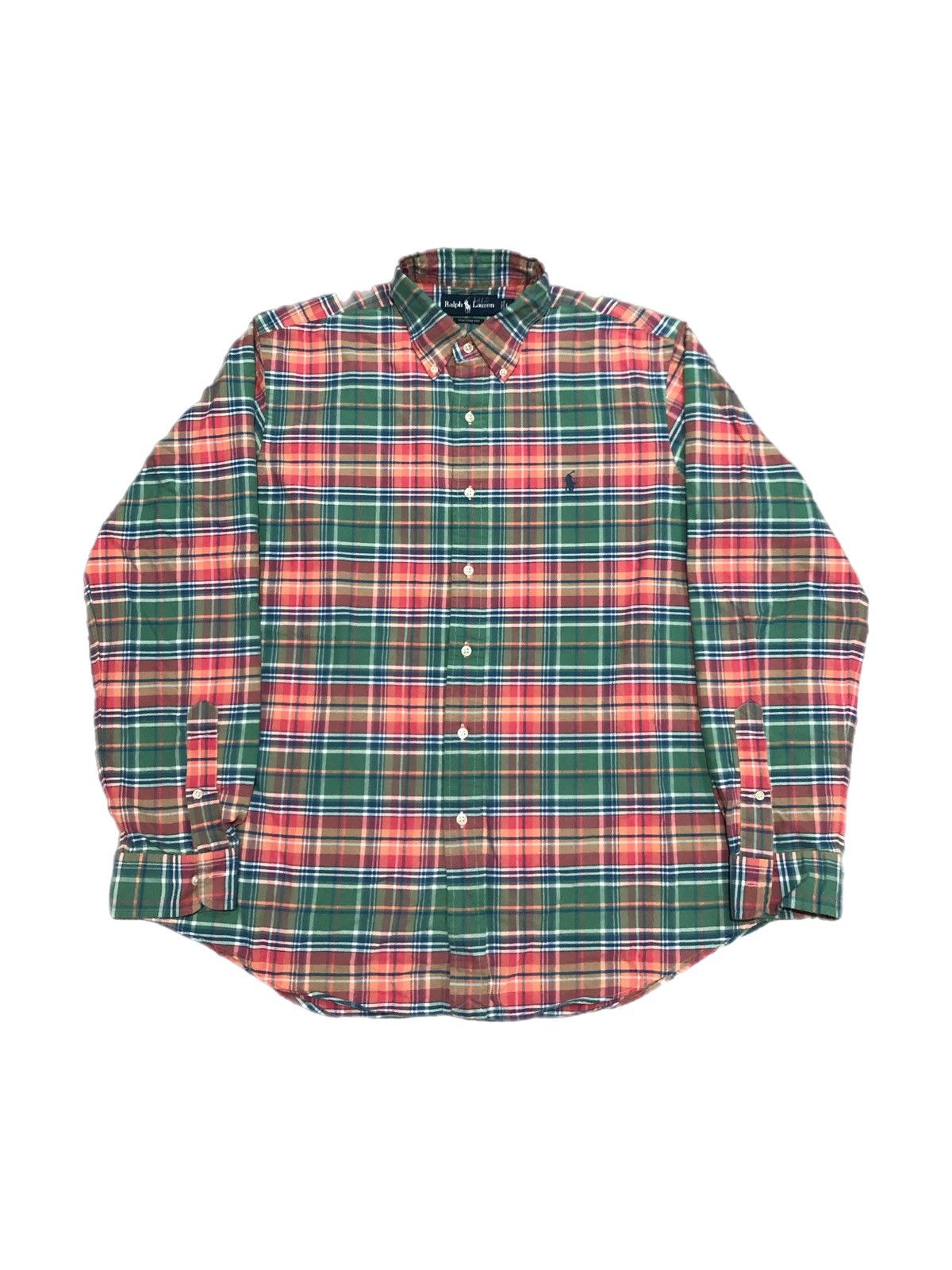 Polo Ralph Lauren × Vintage Vtg 90s Polo Ralph Lauren Plaid Button Down Size US L / EU 52-54 / 3 - 1 Thumbnail