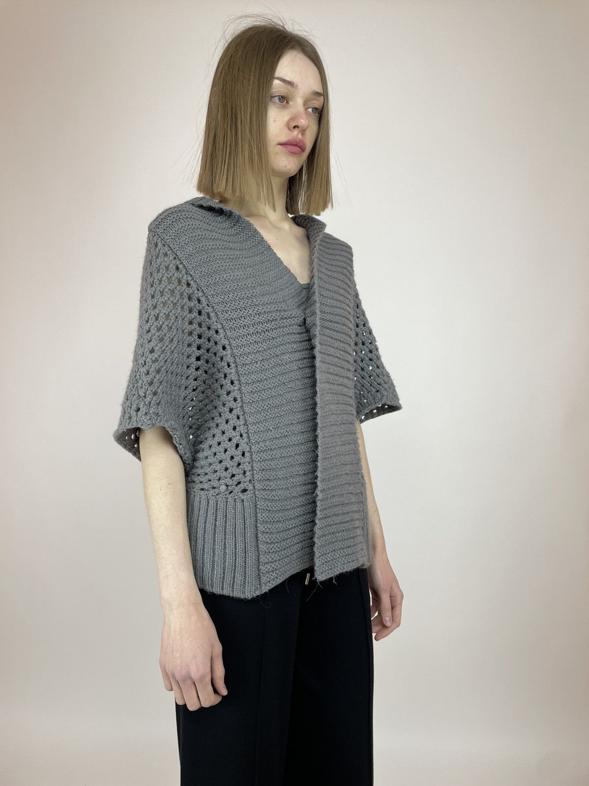 G-Star × Japanese Brand G-star INKA SHRUG CAPE KNIT Poncho Sleeveless Oversized Size XS / US 0-2 / IT 36-38 - 4 Thumbnail