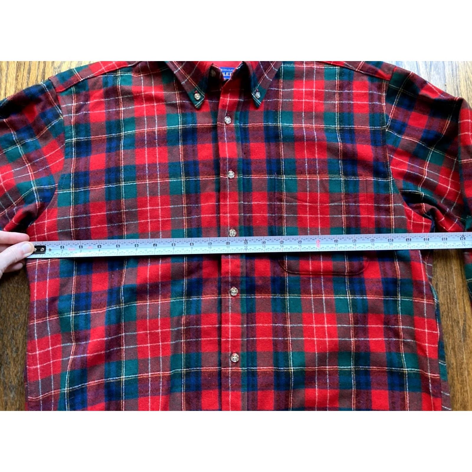 Pendleton VINTAGE Pendleton Shirt Mens M Red Wool Plaid Button-Up Long Sleeve Western Casual Chest Pocket USA Made Size US M / EU 48-50 / 2 - 5 Thumbnail