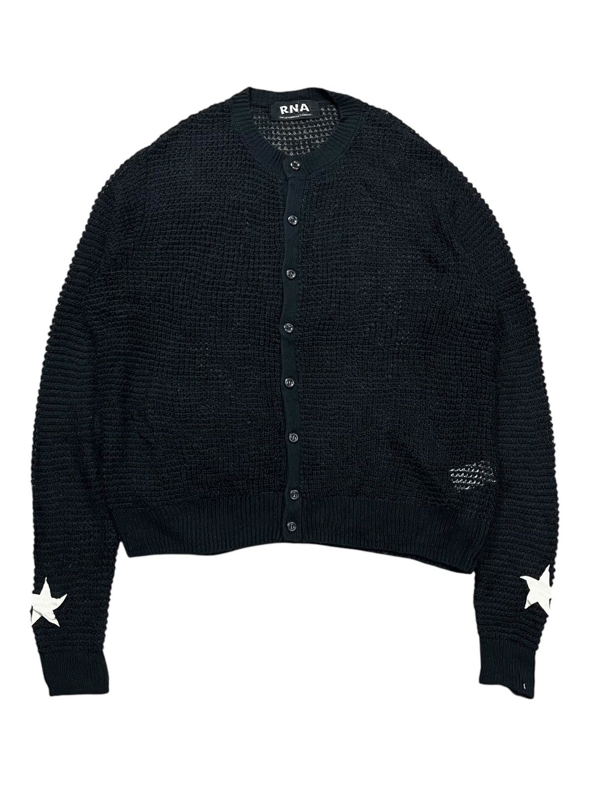 20471120 2000s RNA - Open Knitted/Fish Net Top Cardigan Size US M / EU 48-50 / 2 - 1 Thumbnail