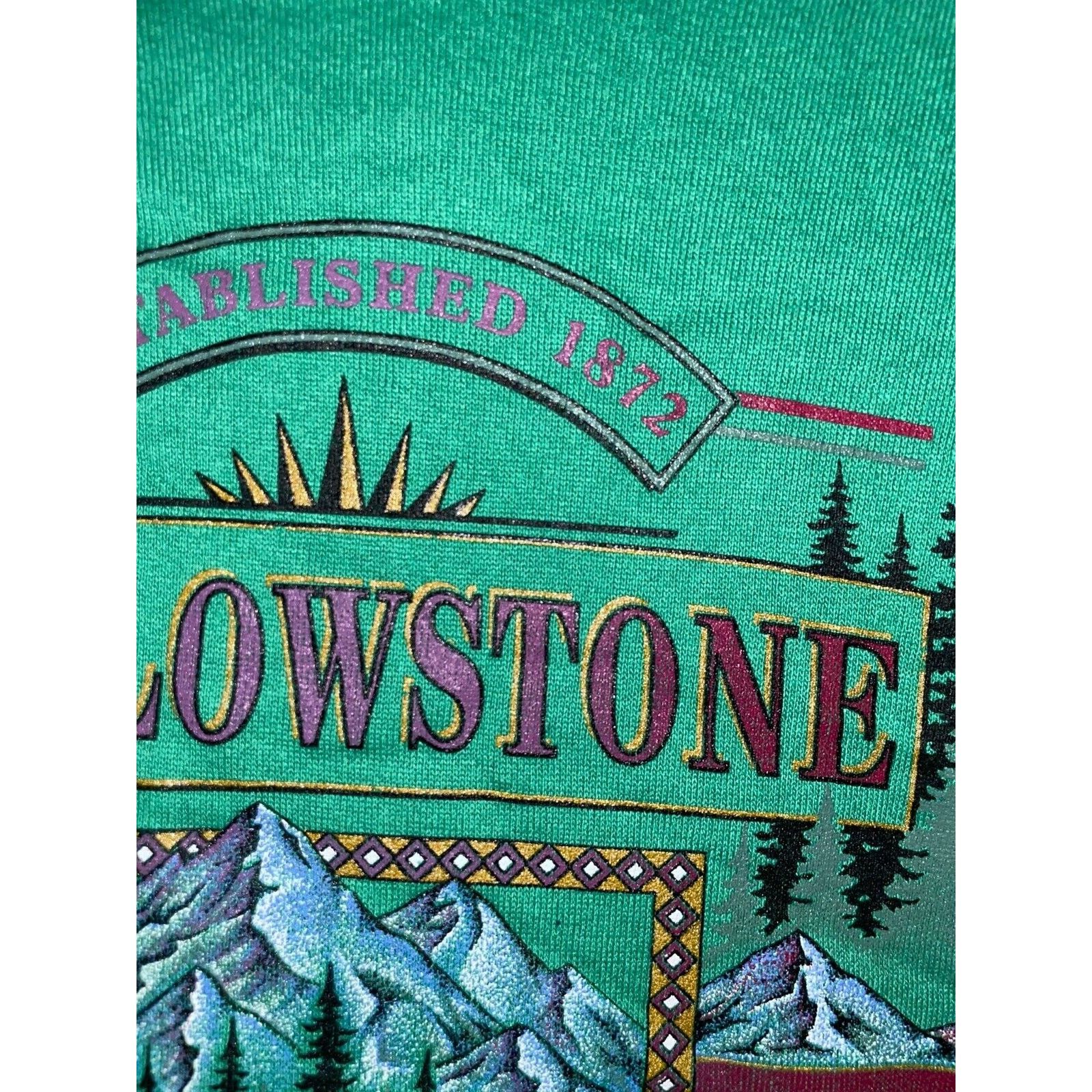 Jerzees Vintage Yellowstone Hoodie Nature Green Jerzees 80s VTG M Size US M / EU 48-50 / 2 - 5 Thumbnail