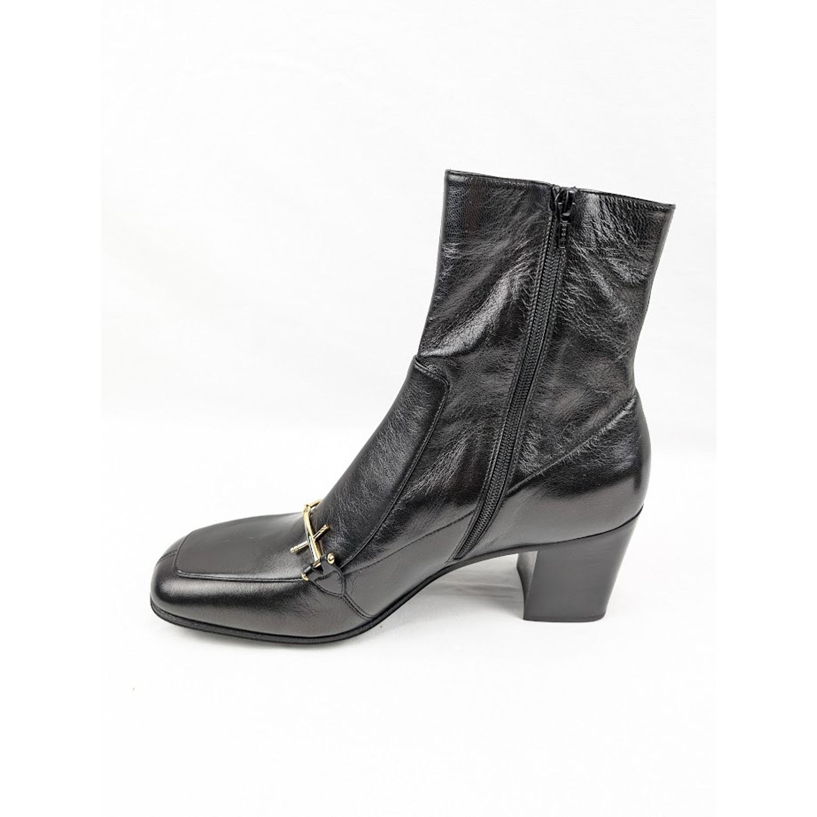 Saint Laurent Paris o1rshd1 Beau 75 Horsebit Boots in Black Size US 9 / EU 42 - 7 Thumbnail