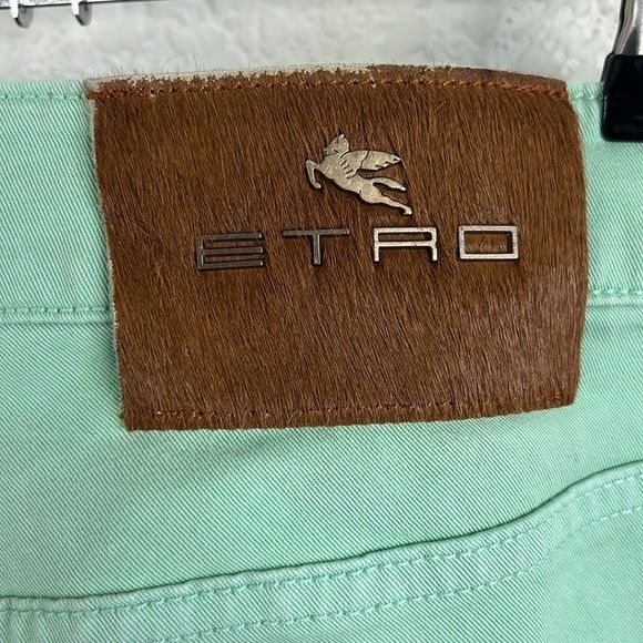 Etro Etro Ponyhair Tag Cotton Mint Branded Leather Straight Leg D Size US 36 / EU 52 - 11 Thumbnail