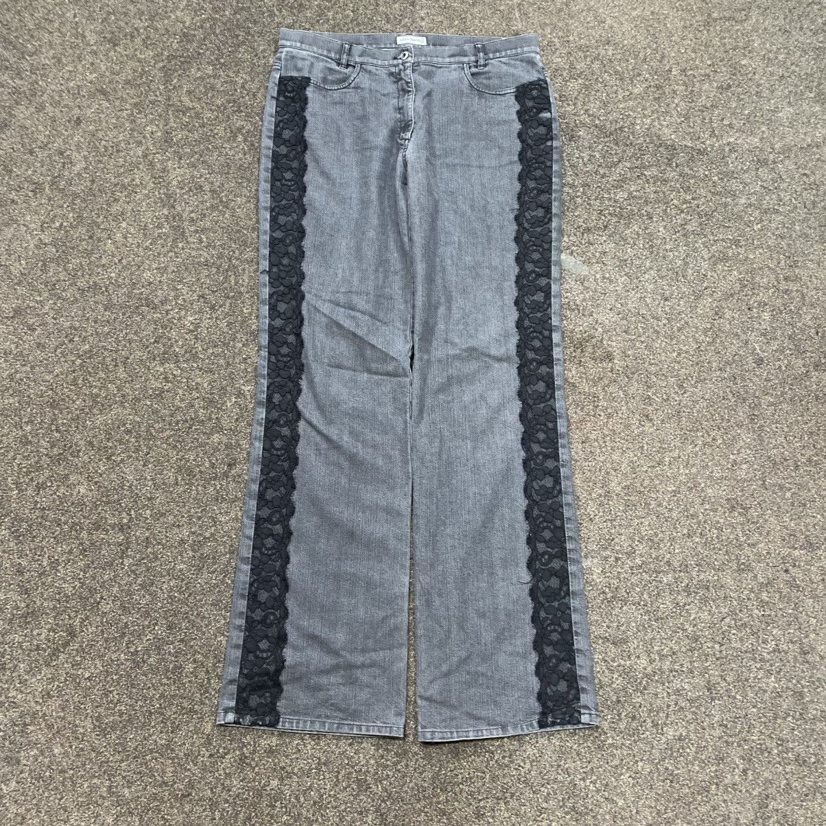 Vintage Y2K Baggy Wide Leg Distressed Black Denim Jeans Punk Skate Size 32" / US 10 / IT 46 - 1 Thumbnail