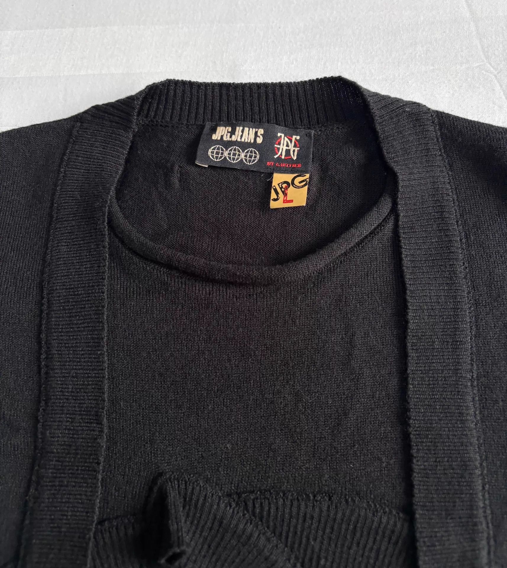 Jean Paul Gaultier Jean Paul Gaultier Vintage Knit Patchwork Logo Sweater Size M / US 6-8 / IT 42-44 - 5 Thumbnail