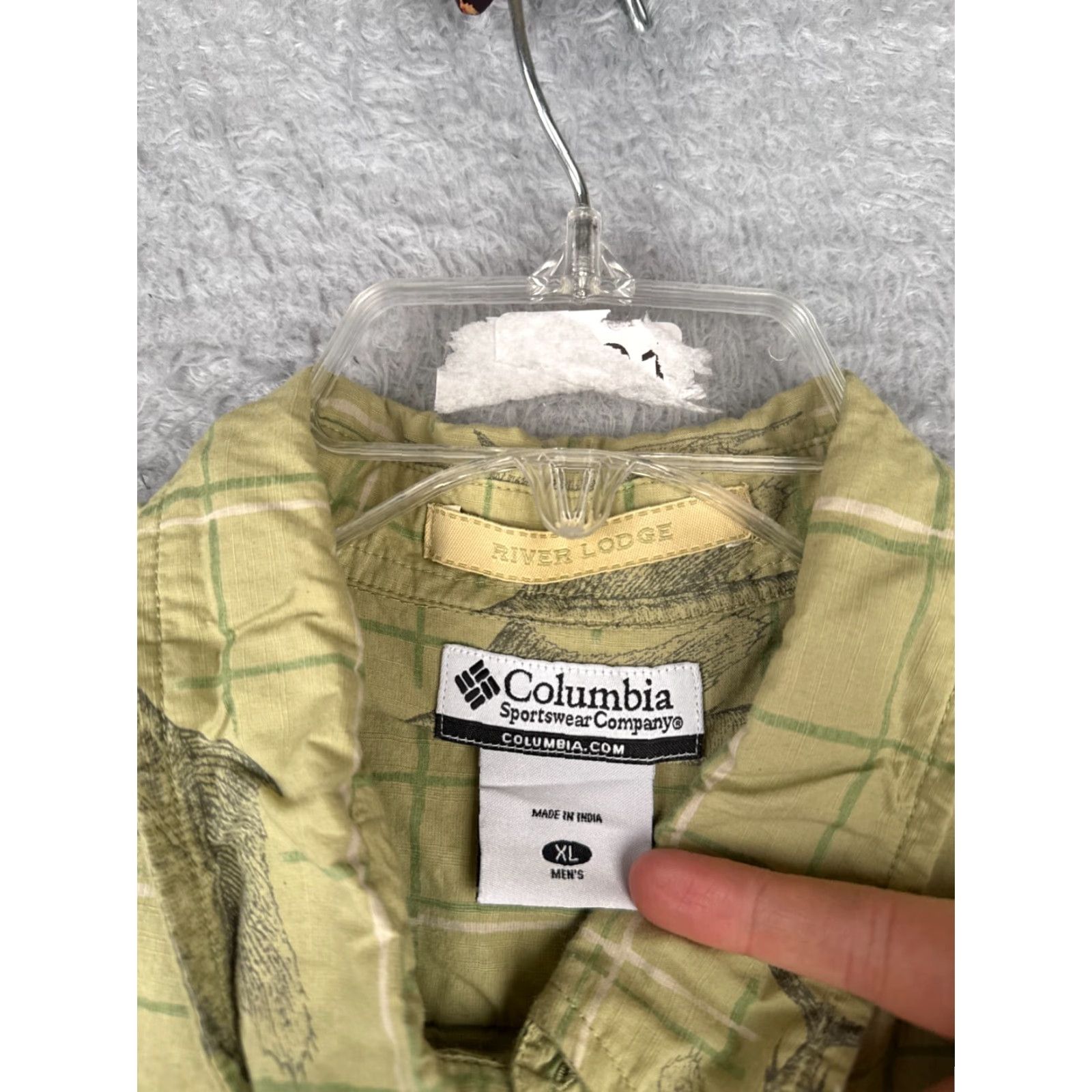 Vintage Columbia Shirt Mens XL Green Plaid Button-Up Casual All Seasons Beach Style, River Lodge Size US XL / EU 56 / 4 - 7 Thumbnail