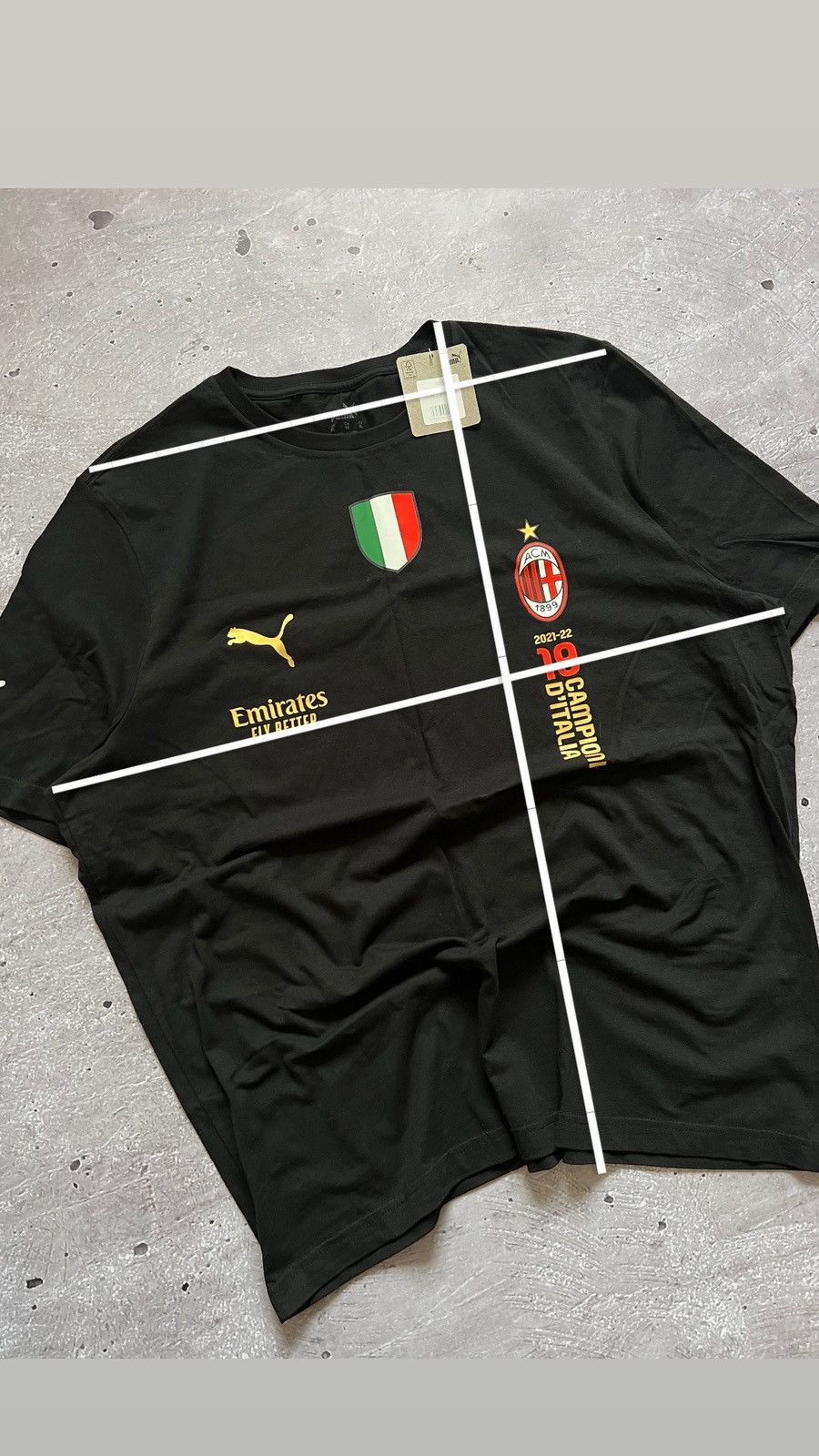 Puma AC Milan Scudetto 2022 T-Shirt Black Size XL New Size US XL / EU 56 / 4 - 13 Thumbnail