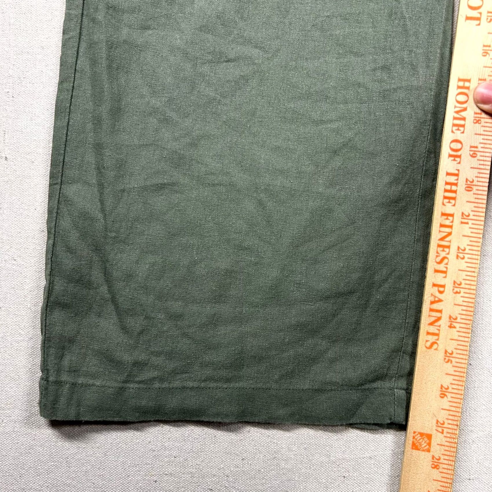 Old Navy Old Navy Pants Womens L Wide-Leg Linen Blend Olive Green Beachy Tropical Size 36" / US 14 / IT 50 - 7 Thumbnail