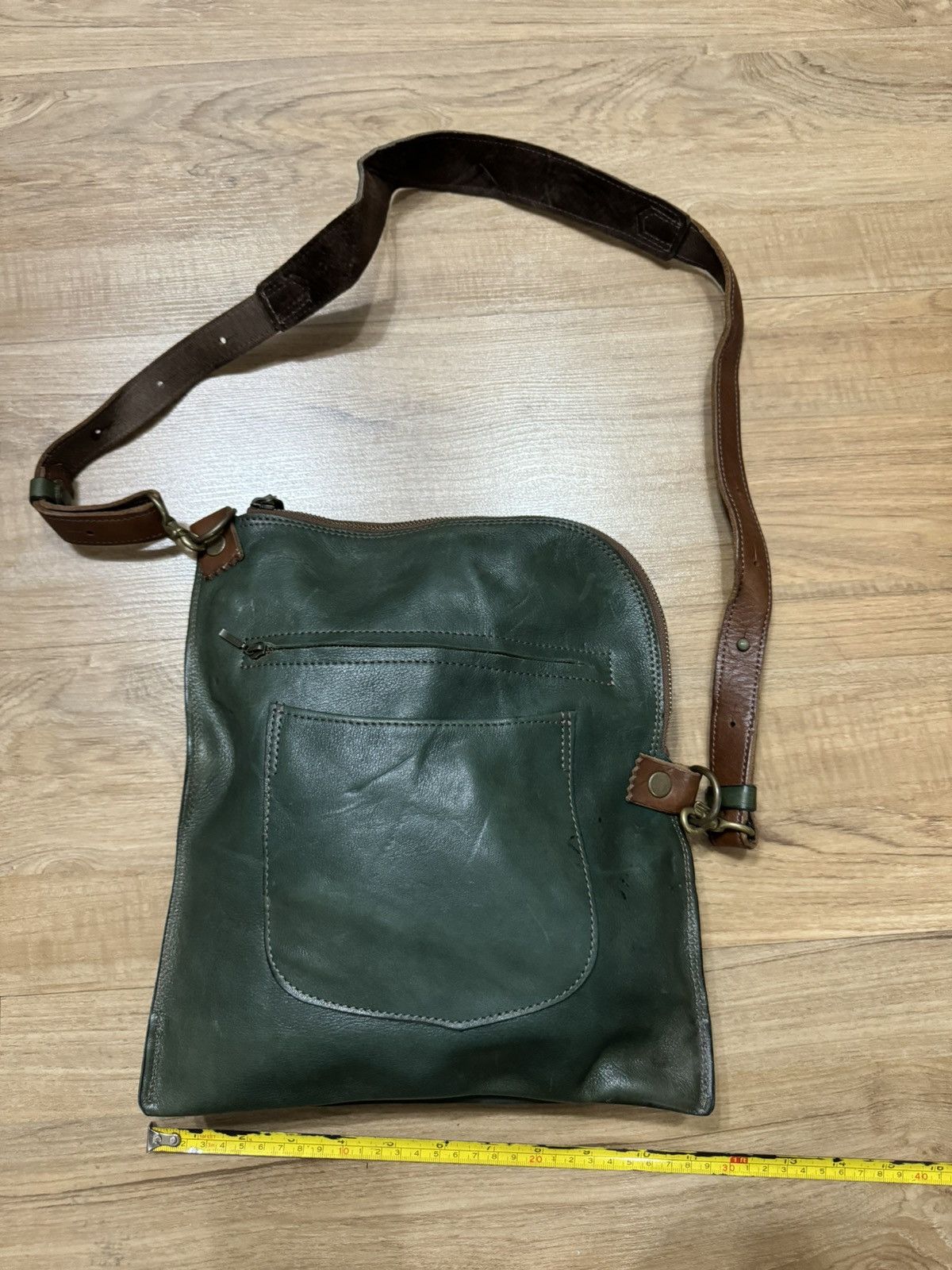 image of Vintage Genuine Leather Sling Bag in Green, Men's