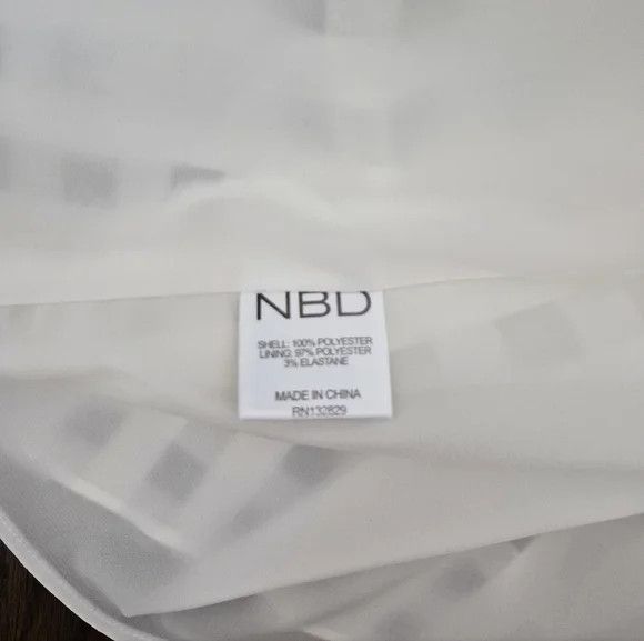 NBD Animosity Ivory Skater Dress Backless Gingham Halter Party Size M / US 6-8 / IT 42-44 - 7 Thumbnail