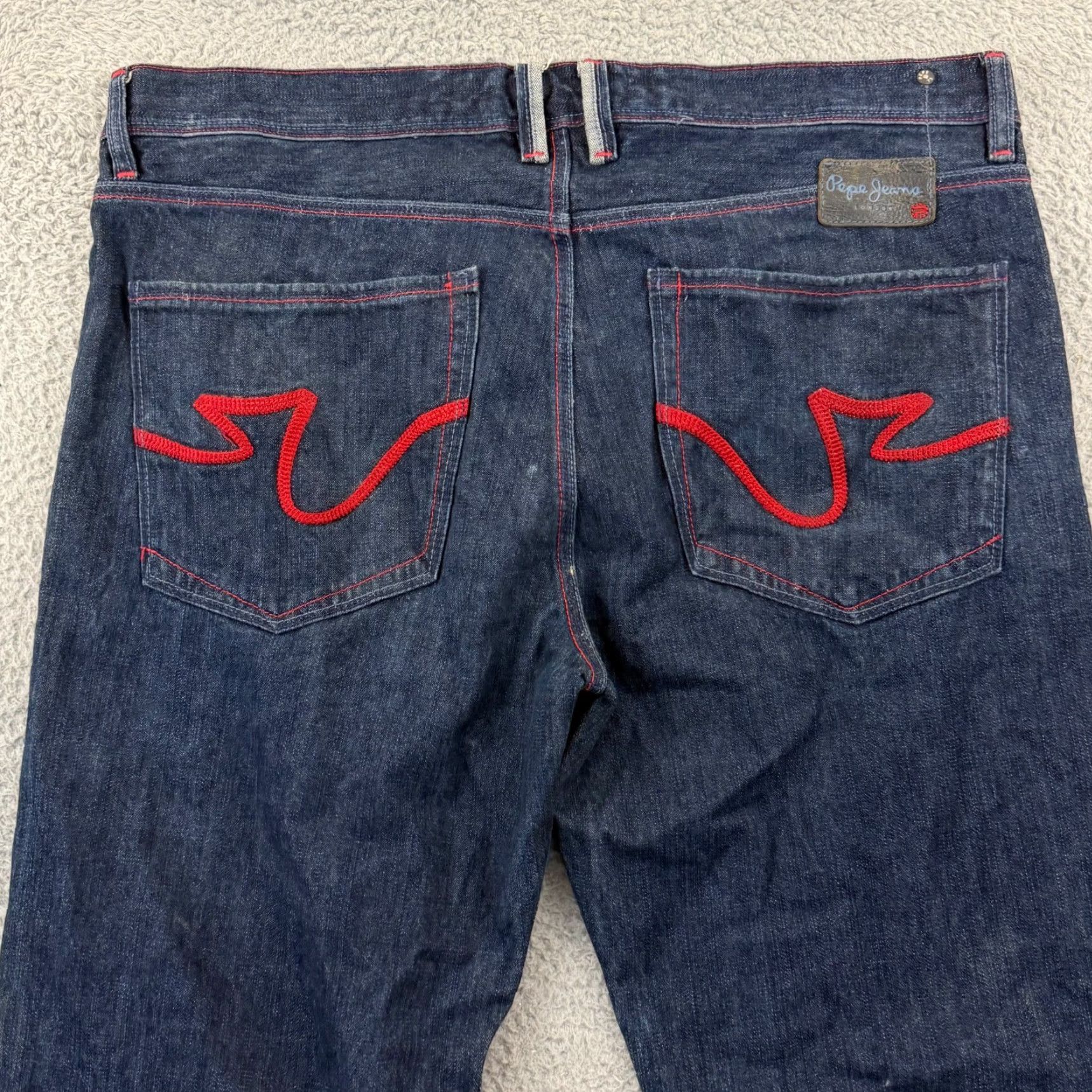 Pepe Jeans VINTAGE Pepe Jeans Jeans 5-Pocket Denim Straight Blue 38x32 Mens Baggy 90s Logo Size US 38 / EU 54 - 6 Thumbnail