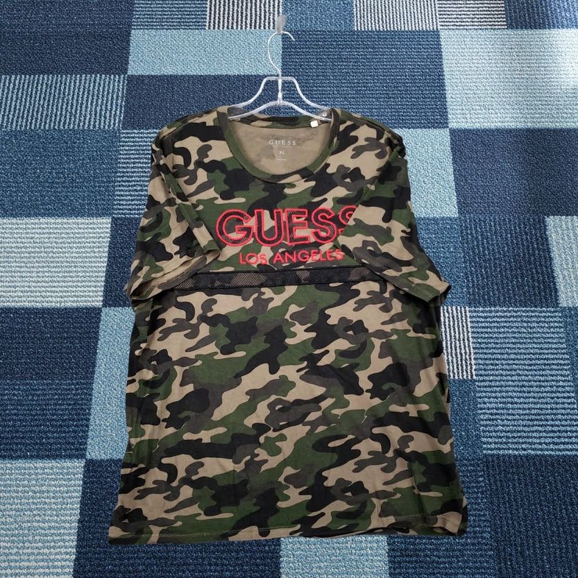 Guess GUESS T Shirt Mens XL Green Camo Short Sleeve Crew Neck Tee Size US XL / EU 56 / 4 - 1 Thumbnail