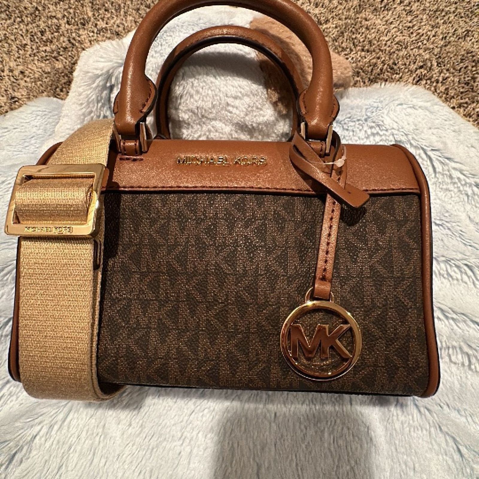 Michael Kors Michael Kors ES Duffle Travel - Leather/Coated Canvas Size ONE SIZE - 3 Thumbnail