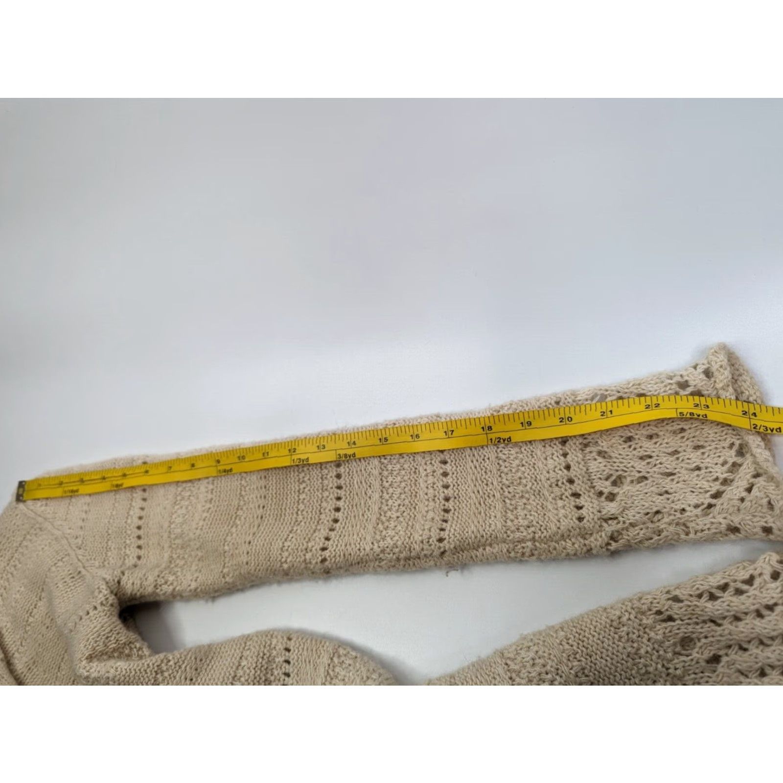 Brandy Melville Brandy Melville Cardigan Open-Knit Wool Blend Dolman Sleeve Cream White Agnete One Size Womens Size ONE SIZE - 7 Thumbnail