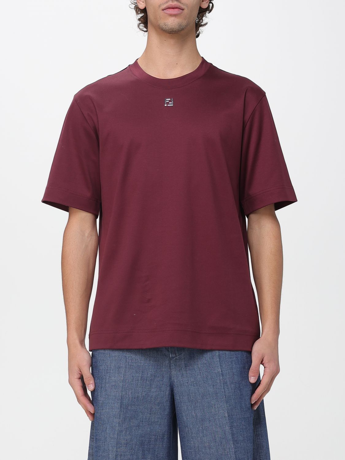 Fendi Fendi T-Shirt Men Burgundy Size US XL / EU 56 / 4 - 1 Thumbnail