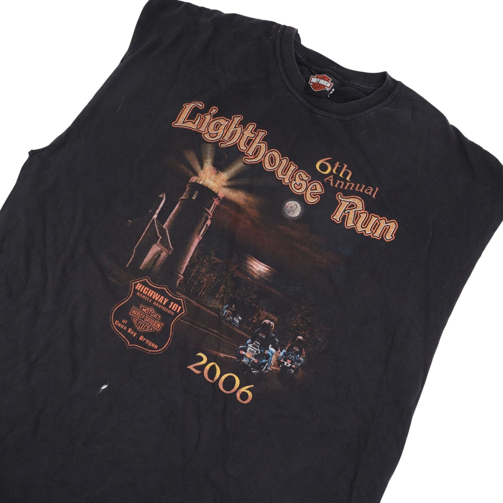 Harley Davidson × Vintage VTG Y2k Harley Davidson 6th Annual Lighthouse Run Muscle T Size US XL / EU 56 / 4 - 2 Thumbnail