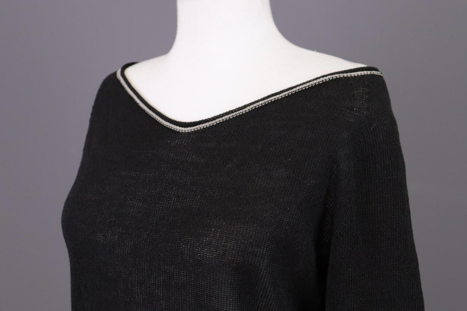 Designer Annette Gortz Black Lagenlook Linen Knit Sweater Size S Size S / US 4 / IT 40 - 7 Thumbnail