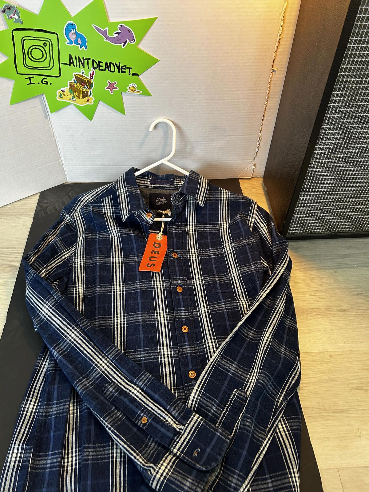 Deus Ex Machina Deus Ex Machina Plaid Flannel Shirt Navy Men’s Medium NWT Size US M / EU 48-50 / 2 - 1 Thumbnail