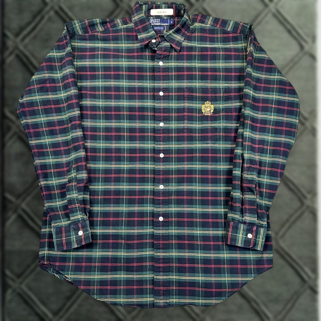 Polo Ralph Lauren VINTAGE Polo Ralph Lauren Long Sleeve Button Oxford Crown Polo Crest Mens Medium Size US M / EU 48-50 / 2 - 1 Thumbnail