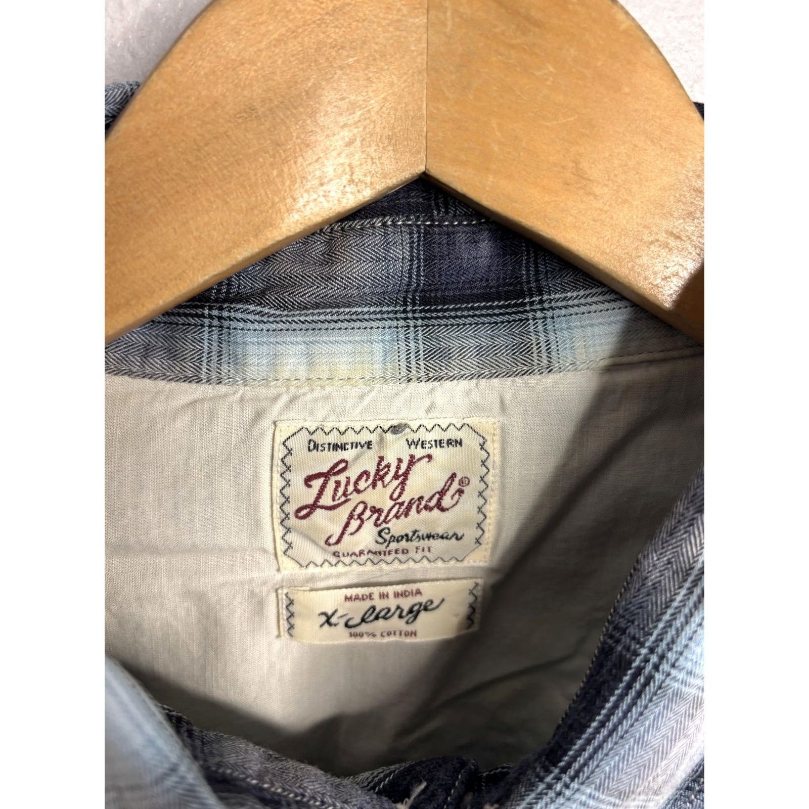 Lucky Brand Lucky Brand Shirt Mens L Brown Plaid Western Pearl Snap Long Sleeve Cotton Size US L / EU 52-54 / 3 - 4 Thumbnail